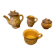 Antique tea coffee set vallauris vintage beige ceramic #c644