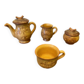 Antique tea coffee set vallauris vintage beige ceramic #c644