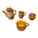 Antique tea coffee set vallauris vintage beige ceramic #c644