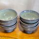 6 hand-painted glazed stoneware bowls