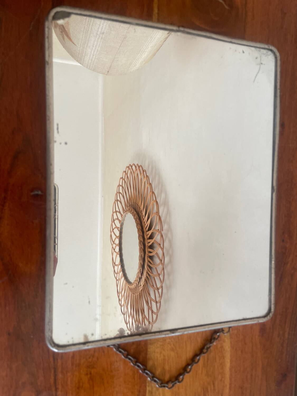 Barber mirror in its original state.