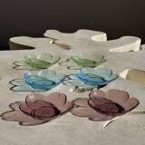 6 coupelles vintages en forme de fleur marque XVM au dessous