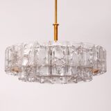 "Pair of Doria Leuchten Mid-Century Brass & Crystal Chandeliers, 1960s"