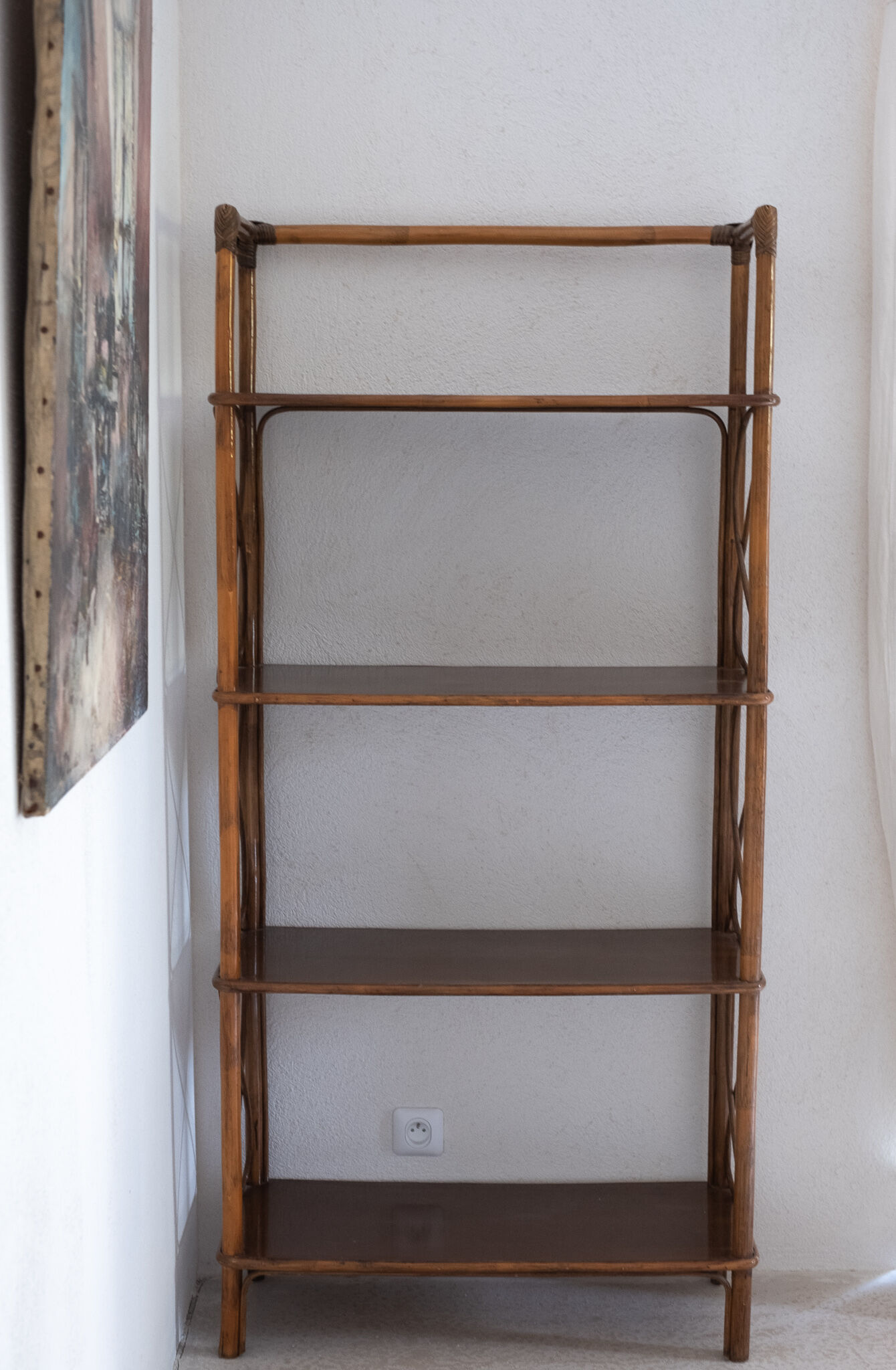Rattan shelf