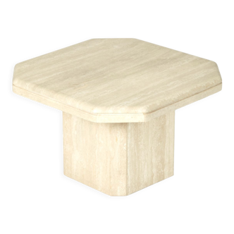 Travertine side table