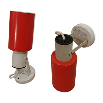 Paire d'appliques/spots vintages en métal