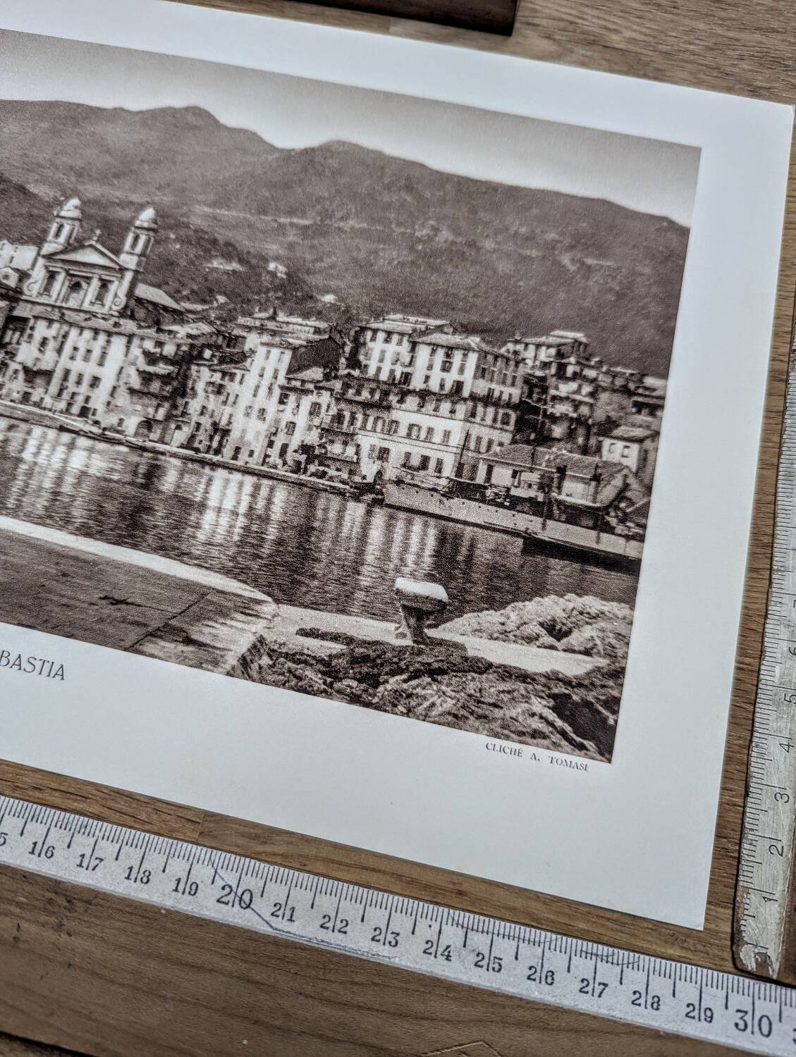 Bastia, vintage Corsica, photo plate printed in 1935.