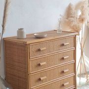 Commode en rotin années 70 vintage