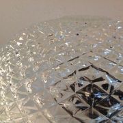 Round glass ceiling lamp diamond tips, vintage 60/70s
