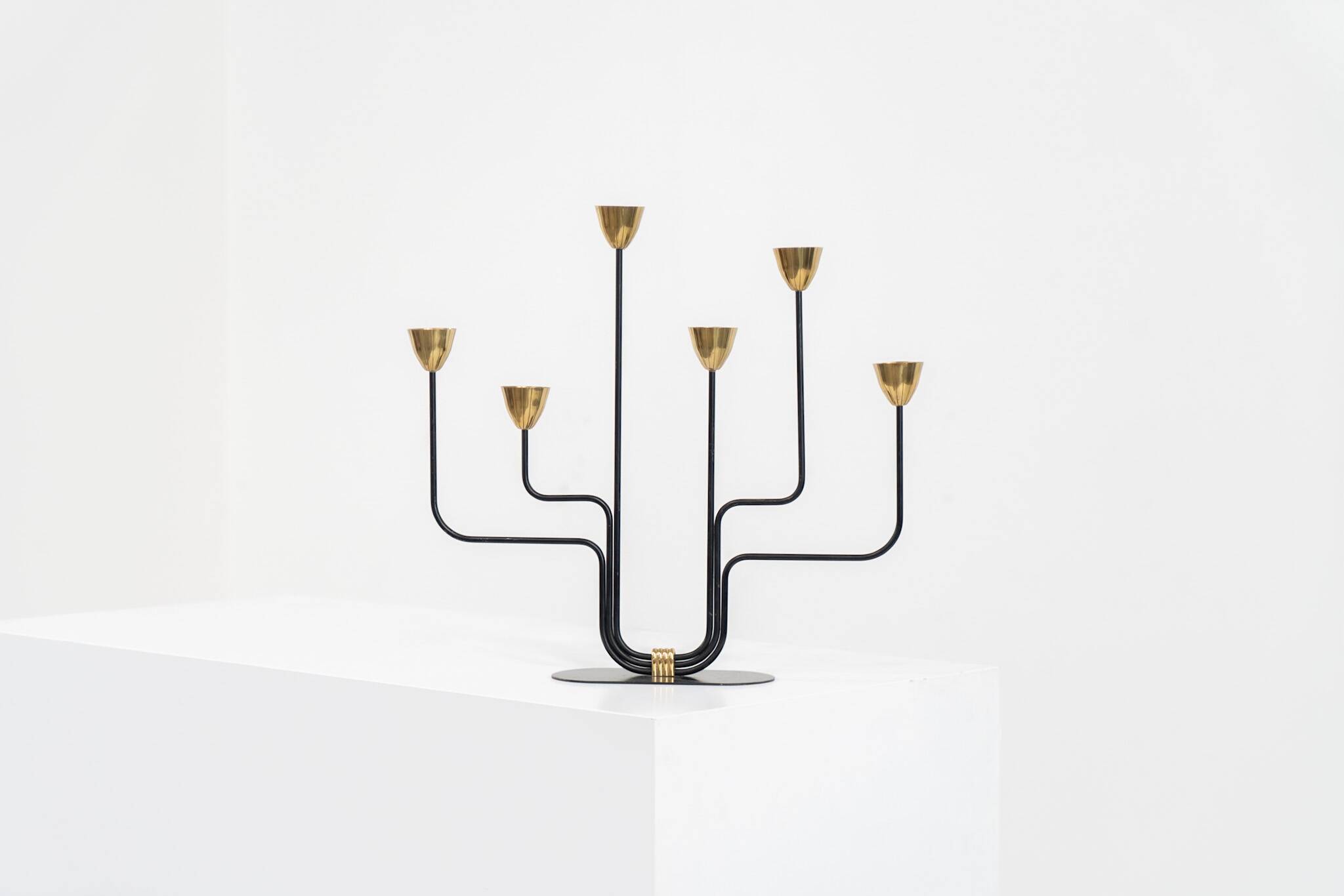 Candelabra in brass and metal by Gunnar Ander for Ystad-Metal