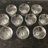 Set of 10 crystal champagne glasses