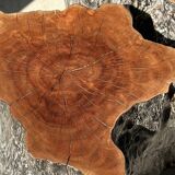 Pair of lychee stools forming a coffee table