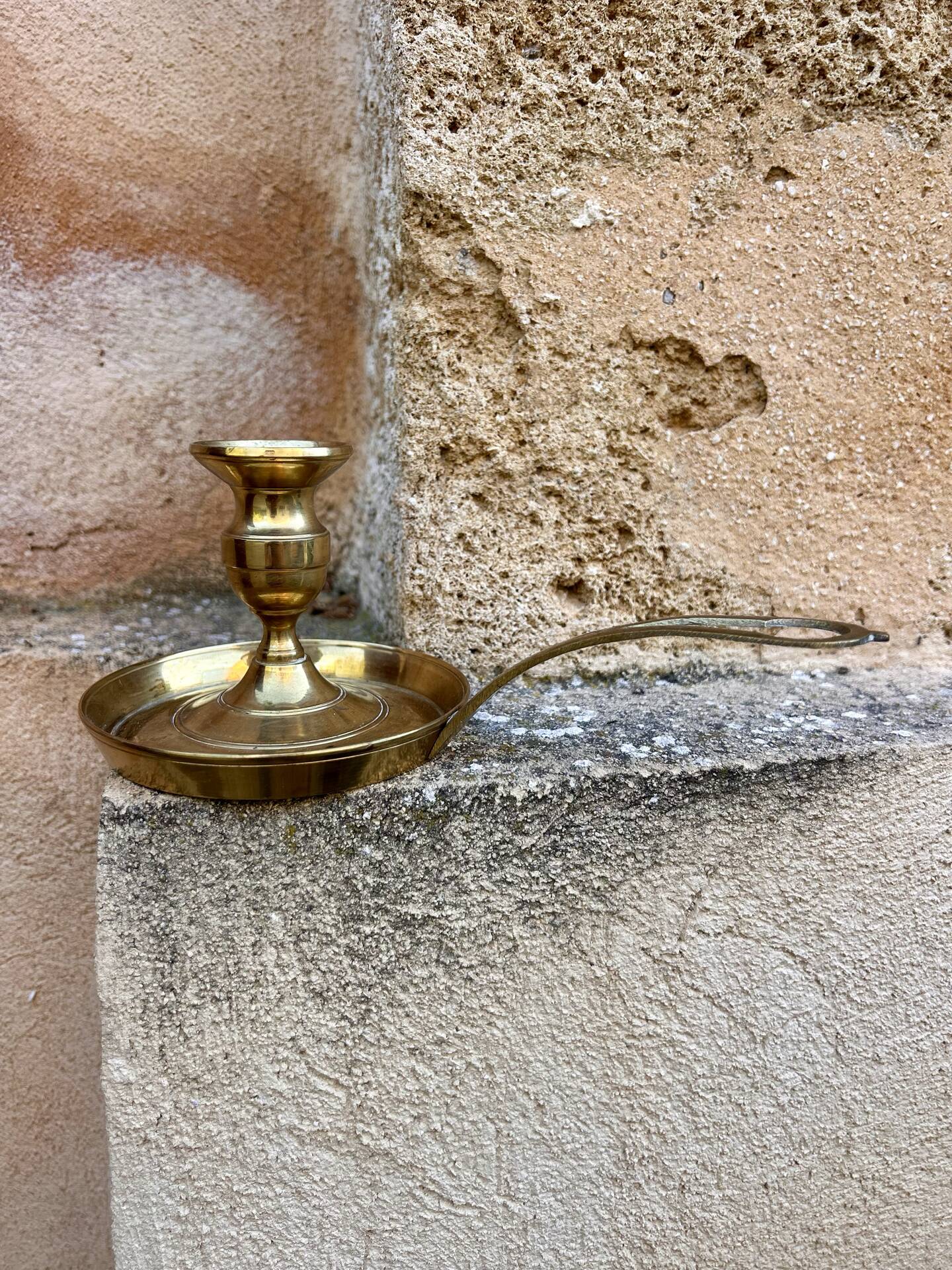 Brass hand candlestick