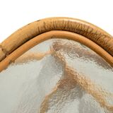 Bamboo Coffee Table with Frosted Glass