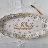 Large oval earthenware dish from Martres Tolosane, “Moustiers” model