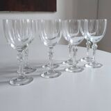 Service de 8 verres à vin en verre ciselé