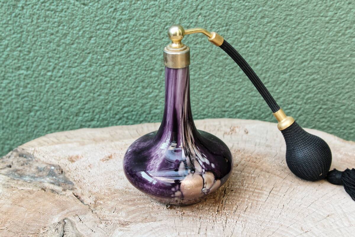 Set of 5 old glass perfume sprays