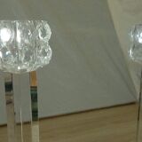 Pair of diamond crystal candle holders