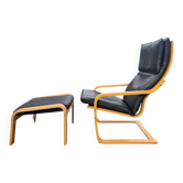 Vintage - IKEA - POÄNG model - Noboru Nakamura - birch wood - leather - 199