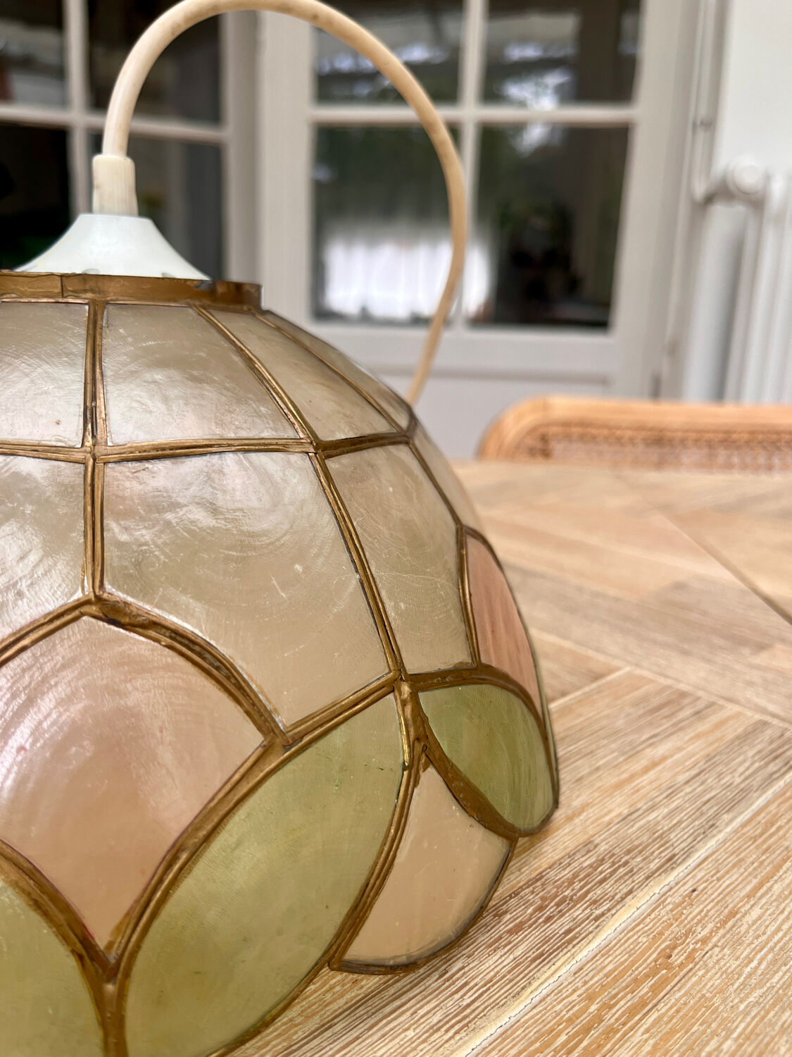 Mother-of-pearl pendant - Rose button