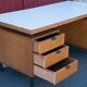 Wood desk and black metal structure with melamine top, Charron Edition, large office 2 boxes