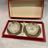 Crystal and silver-plated salt and pepper set