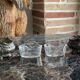 Paire salerons style Rocaille argent massif