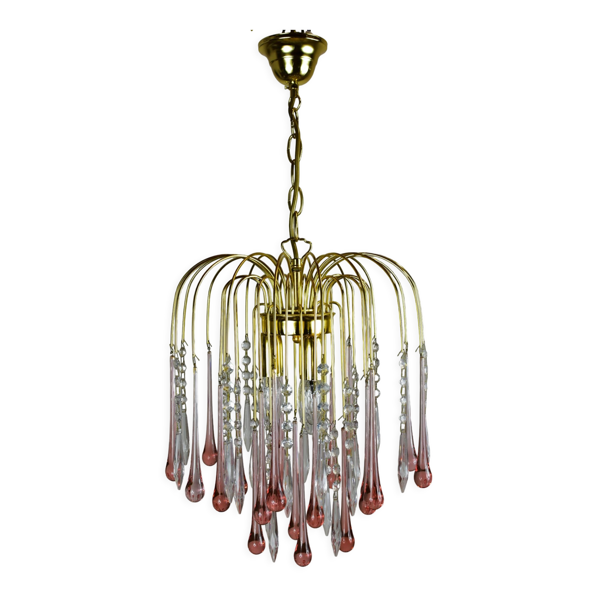 Suspension tassels drops of pink water