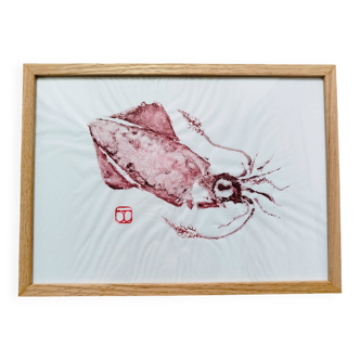Gyotaku of a small squid