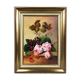 Flowers and fruit, oil on cardboard in 20th century