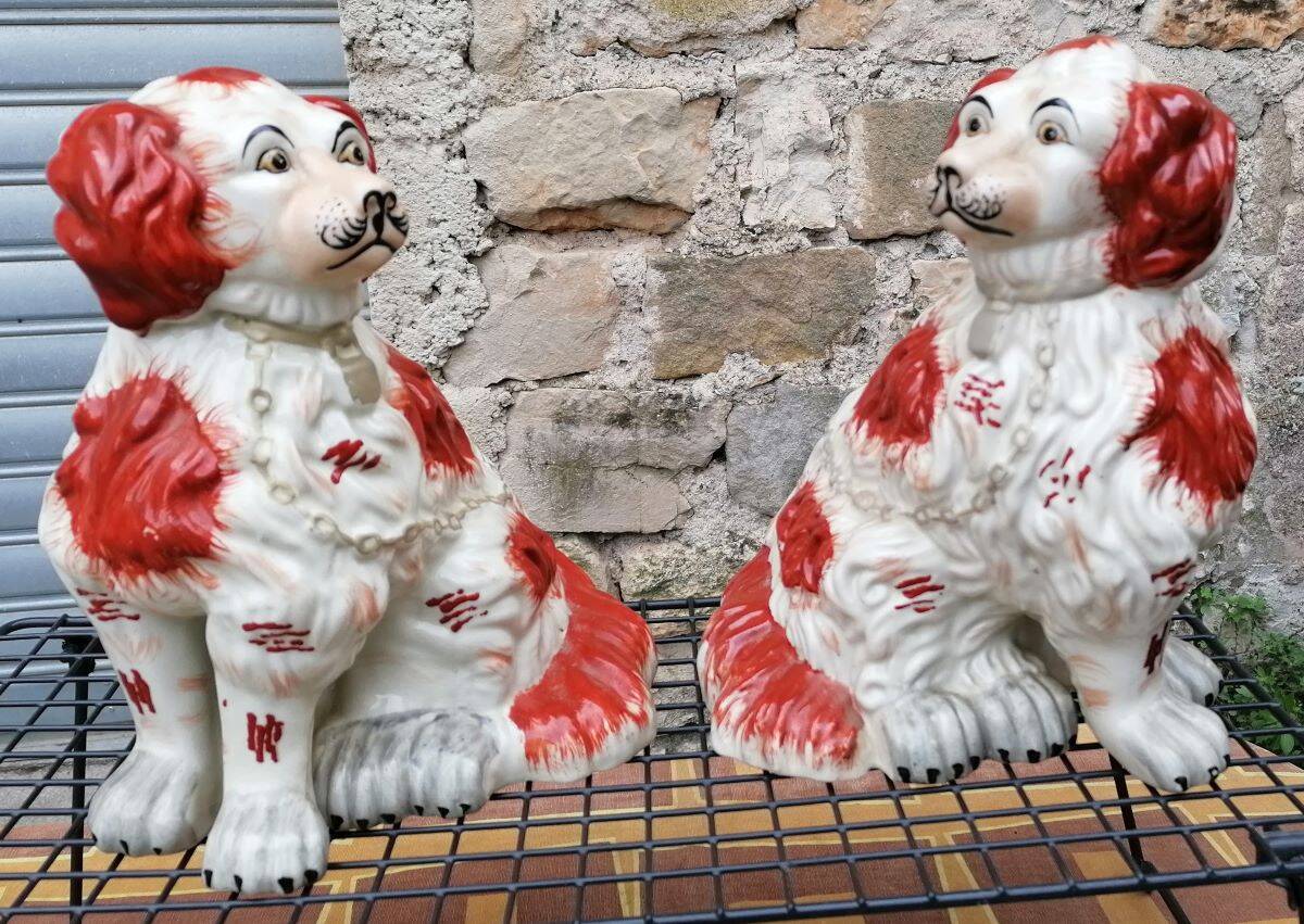 Pair of ceramic dogs from staffordshire united kingdom