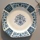 Assiette carré gien modèle ibis bleu, faïence terre de fer ancienne