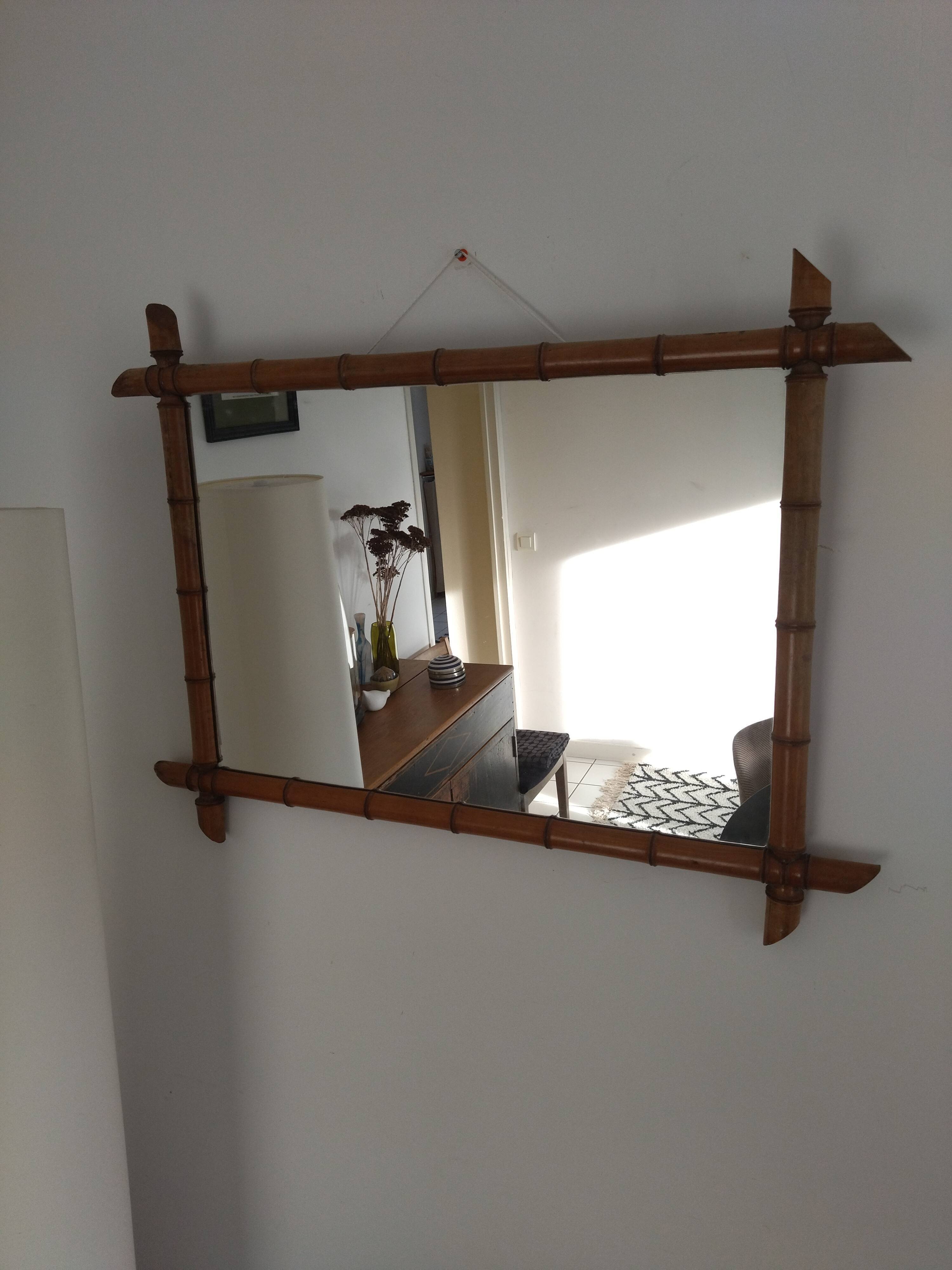 Bamboo mirror 94 x 71 cm