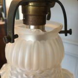 Old brass chandelier with tulips