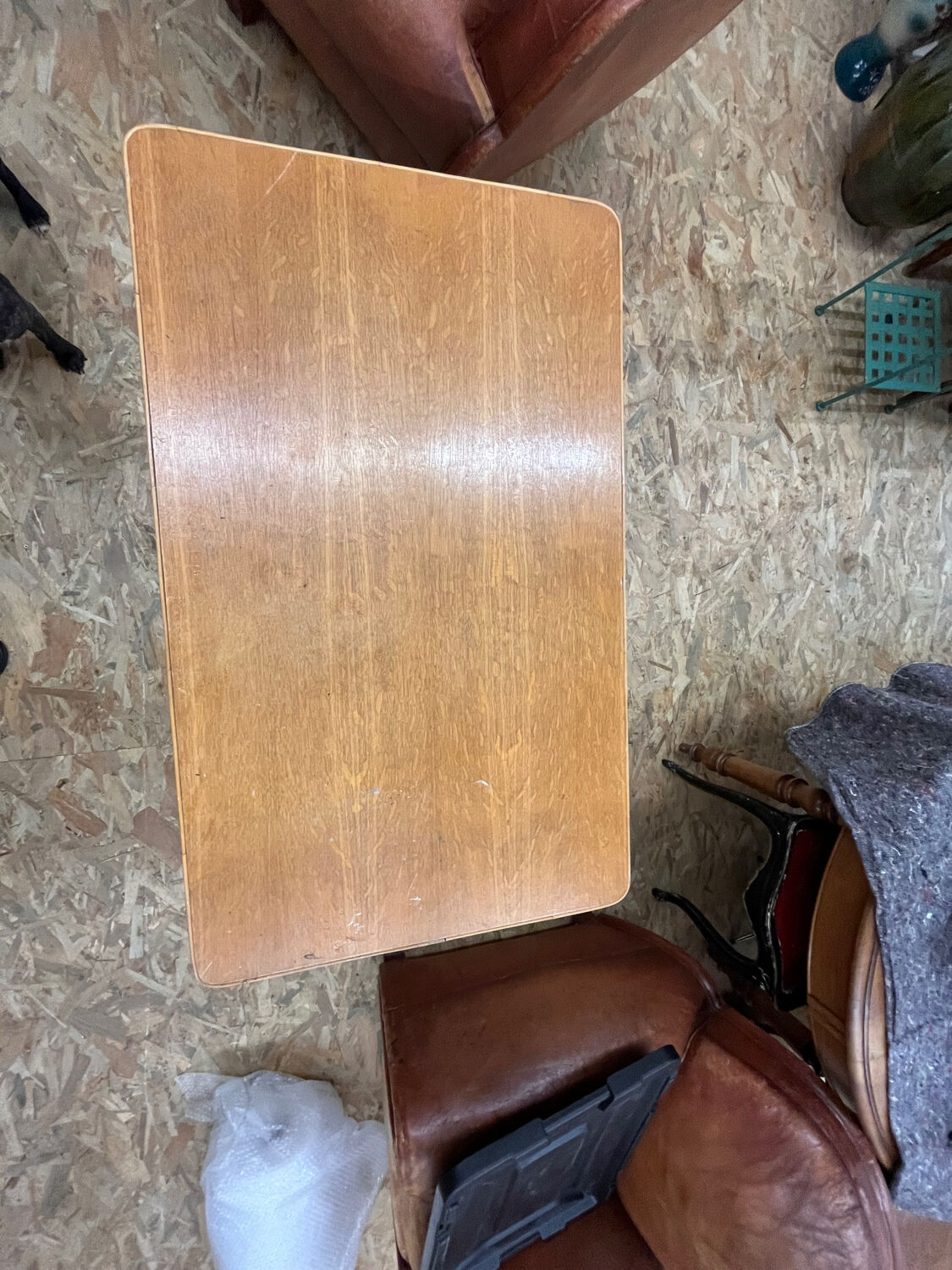Rattan and oak desk 1950