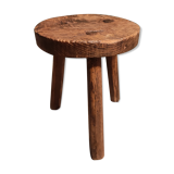 Stool solid oak tripod brutalist shepherd