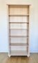 Solid pine library stained white