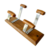 Wall coat rack with 4 hooks in wood and metal