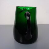 Italian green glass decanter and tumbler, 1960s, set of 7.
