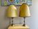 Pair of large Regency half shade buffet lamps