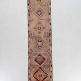 Red and orange vintage runner rug, 370x82cm