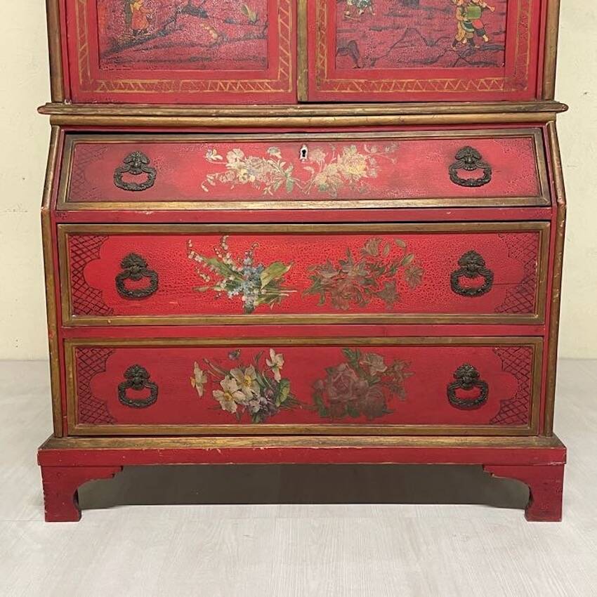 Trumeau with chest of drawers from the mid-20th century in chinoiserie style.