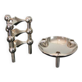 3 candlesticks and 1 modular bowl nagel 1970