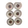 6 assiettes plates porcelaine de Limoges couple japonais