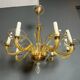 Orange Murano crystal chandelier with 8 light arms. Italian work. Circa 1970.
