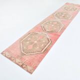 Red & Brown Classic Vintage Persian Runner Rug, 84x410Cm