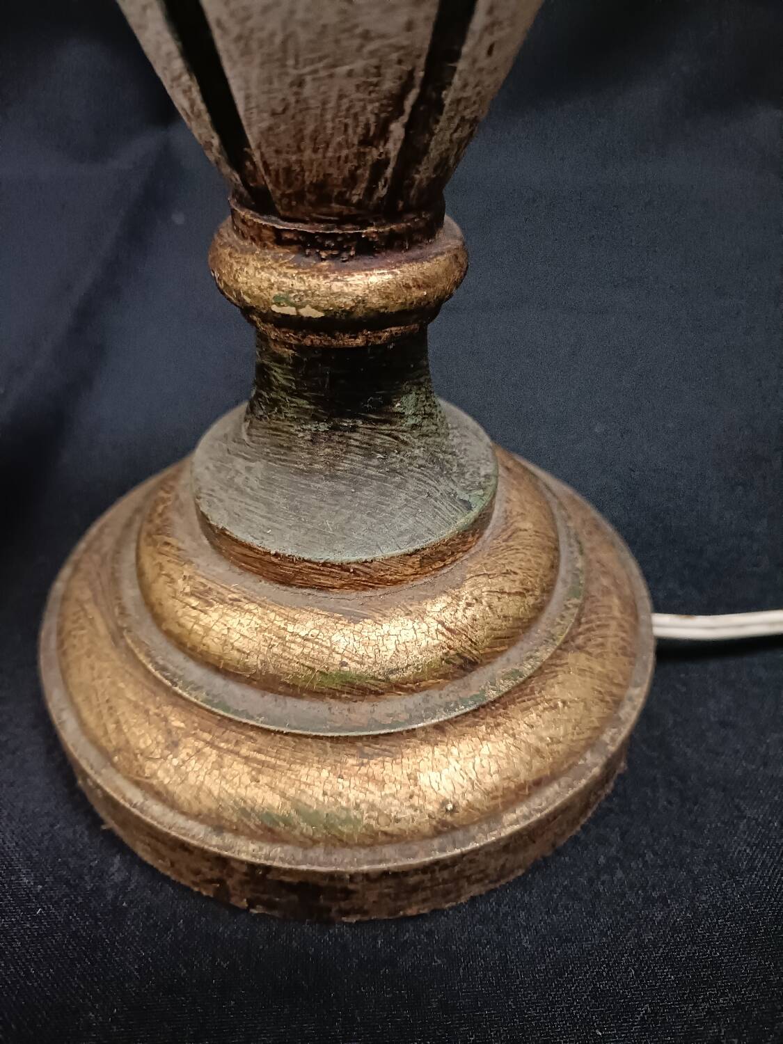 Vintage lamp base in gilded wood