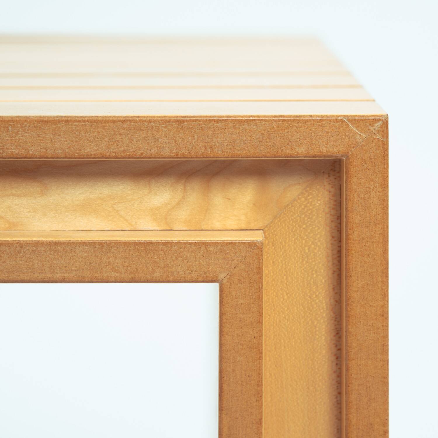 Ruudjan Kokke Dutch design slat bench sidetable, 1980s