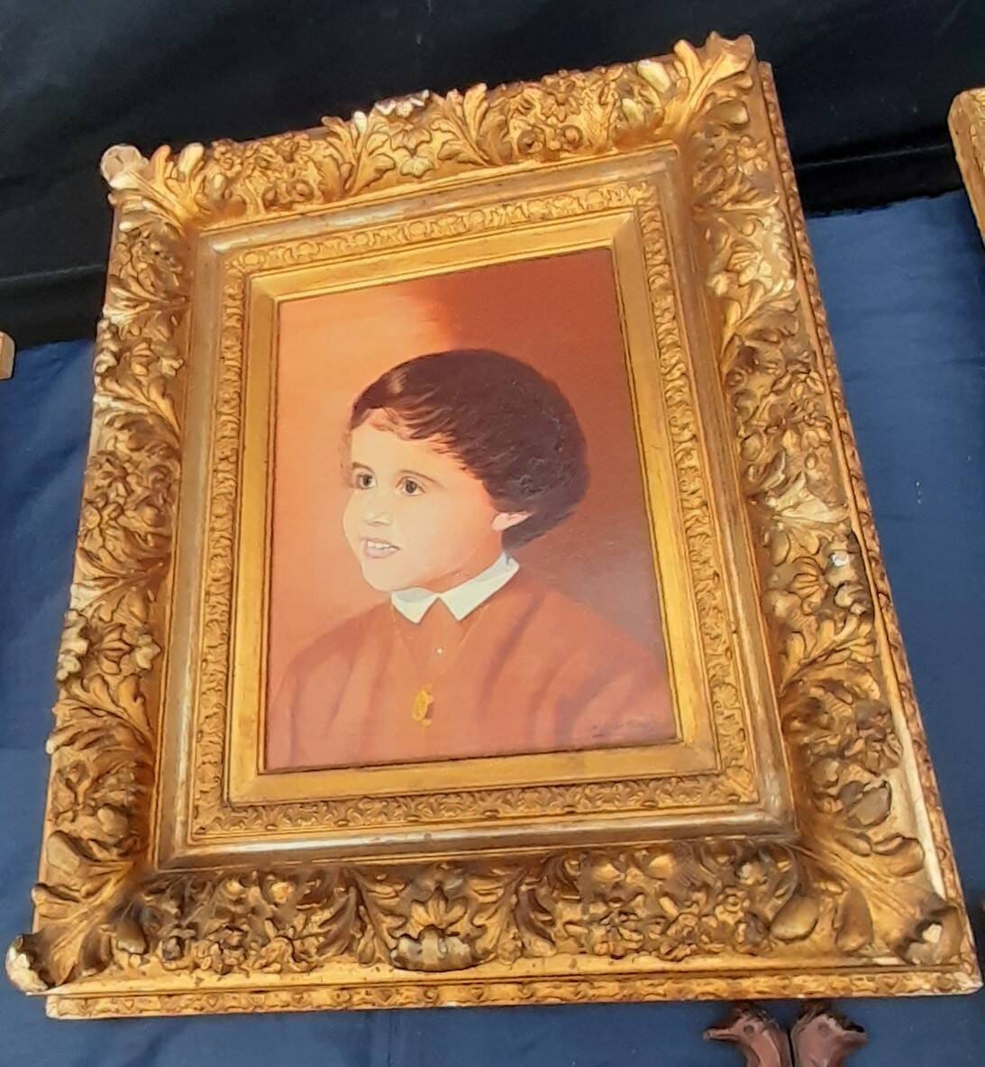 Portrait of a child signed Yvonne Hiack late 19th century 54 X 47 cm