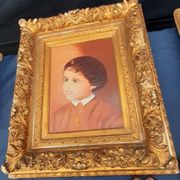 Portrait of a child signed Yvonne Hiack late 19th century 54 X 47 cm